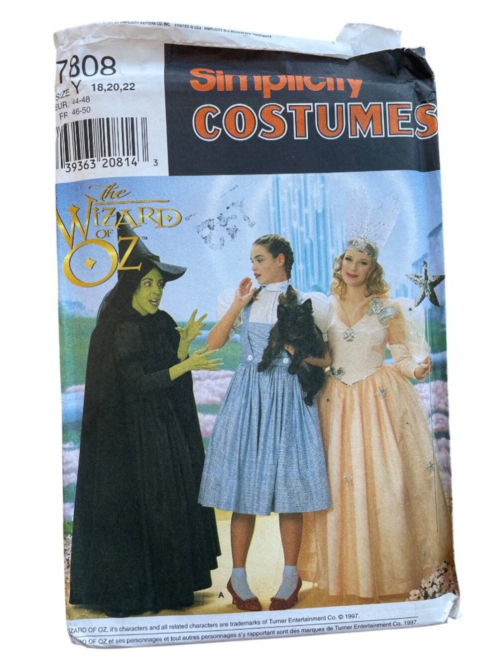 Vintage 90s Simplicity 7808 Wizard Of Oz Sewing Pattern Size 18-22 Costume UNCUT